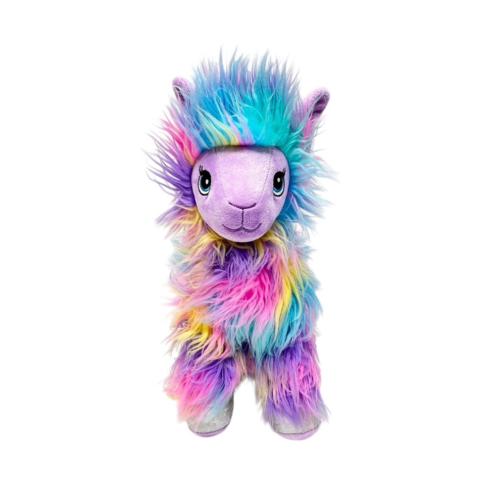 Build-A-Bear Workshop Furbulous Neon‎ Rainbow Llama Lama Plush Long Fur